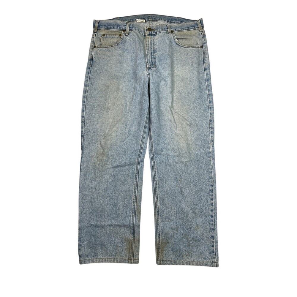 Carhartt Traditional Fit Tapered Leg Jeans FLAW Light Wash Mens 38x27 Tag 38x30